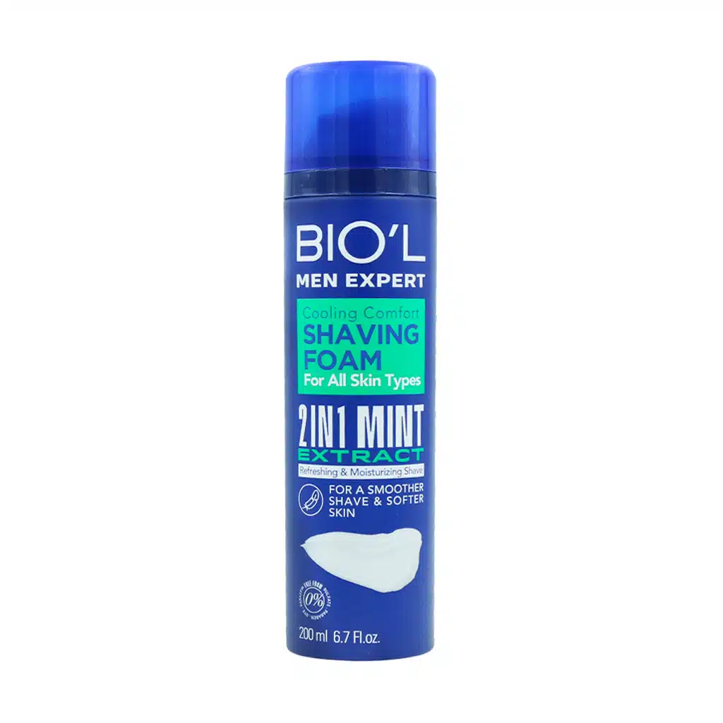 Biol-Shaving-Foam-With-Mint-Extract-۲۰۰.jpg فوم اصلاح مردانه بیول حاوی عصاره نعنا 200 میلی لیتر - Image 1