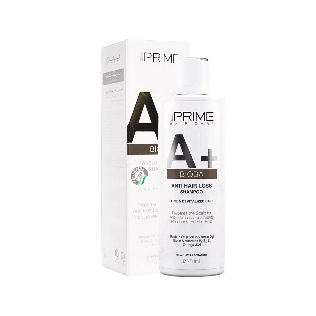 Prime-A-Bioba-Anti-Hair-Loss-Shampoo-250-ml.jpg شامپو تقویت کننده و ضد ریزش +A پرایم 250 میلی لیتر - Image 1
