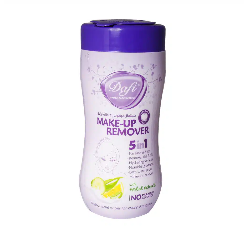 Dafi-5-In-1-Make-up-Remover-Wipe-70.jpg دستمال مرطوب پاک کننده آرایش دافی مدل 5in1 بسته 70 عددی - Image 1
