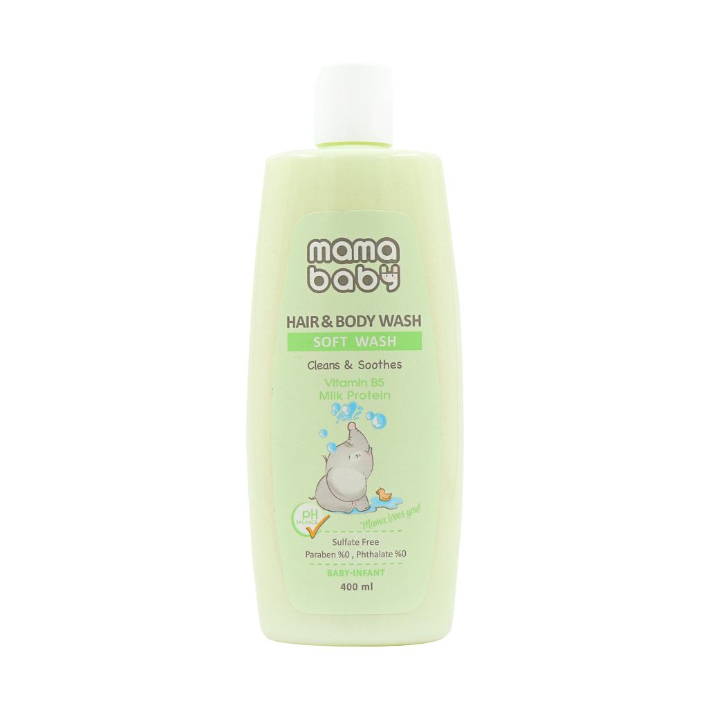 Mama-Baby-Hair-and-Body-Soft-Wash-400 شامپو سر و بدن نوزاد ماما بیبی - Image 1