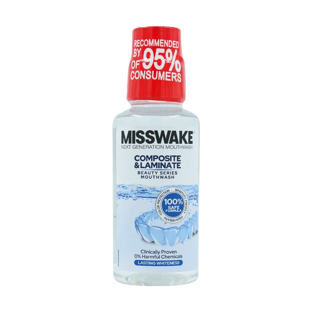 Misswake-Composite-And-Laminate-Moutheash-400-ml دهانشویه مخصوص دندان های لمینت و کامپوزیت میسویک 400 میلی لیتر - Image 1
