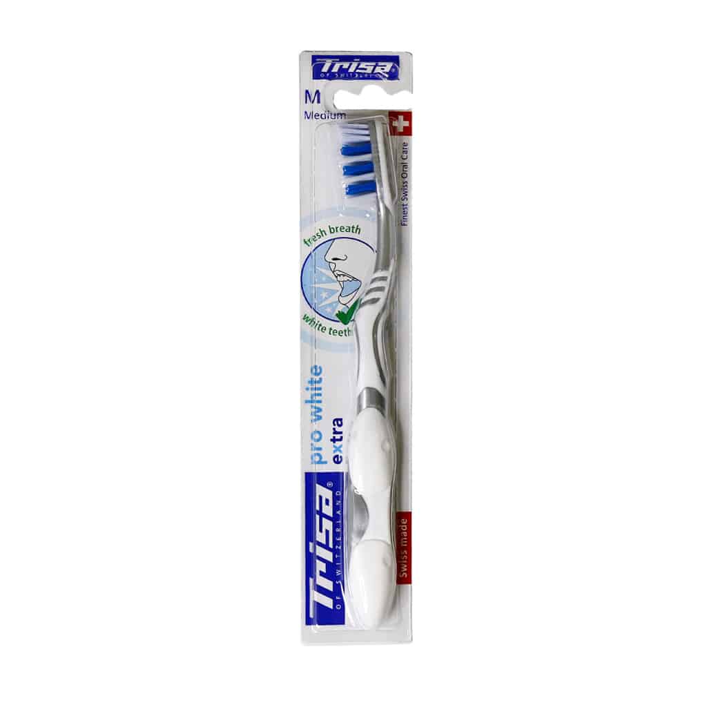 Trisa-Extra-White-Medium-Toothbrush-toosi مسواک پرو وایت اکسترا متوسط تریزا - Image 1