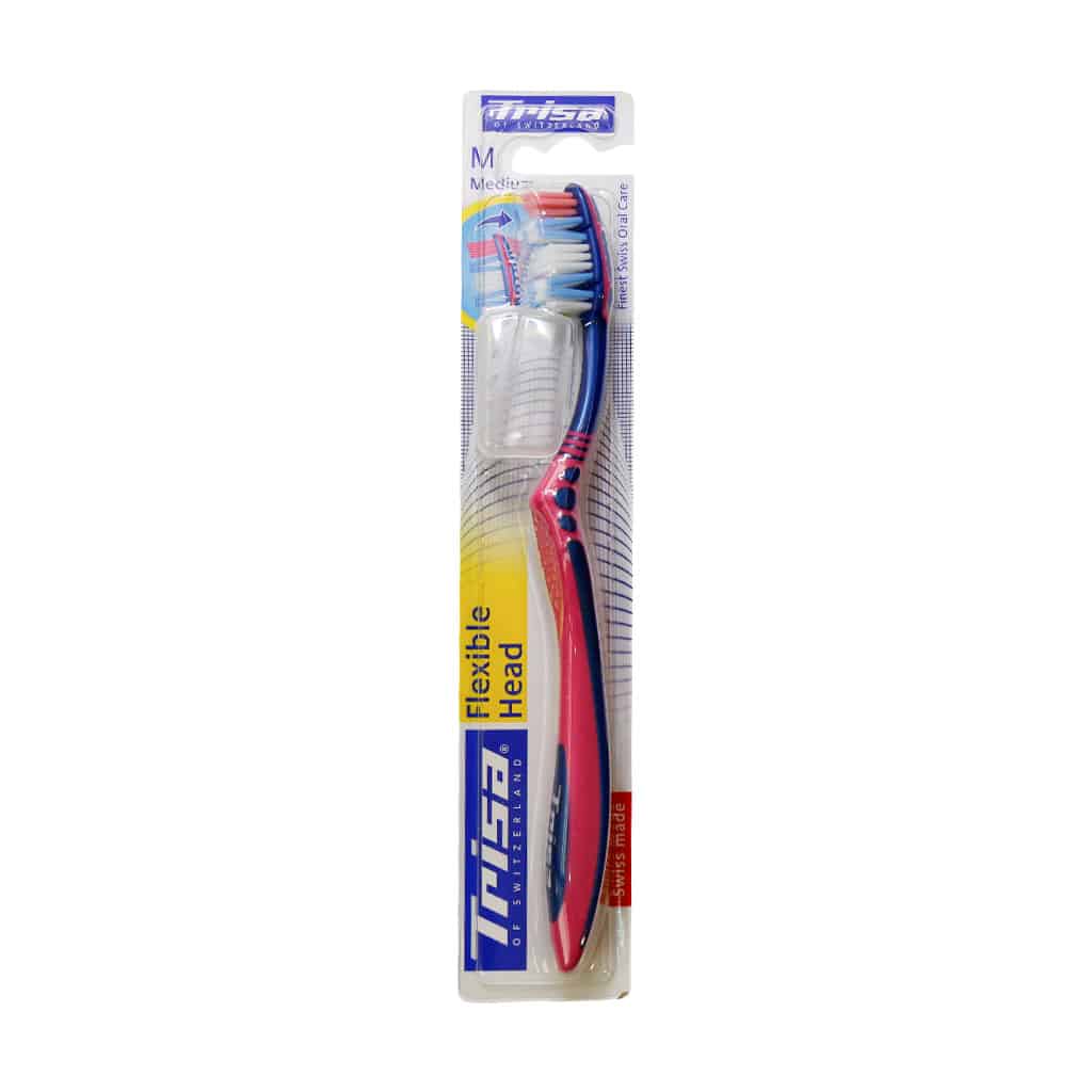 Trisa-Flexible-Head-Medium-Toothbrush-1 مسواک فلکسیبل هد با برس متوسط تریزا همراه با محافظ - Image 1