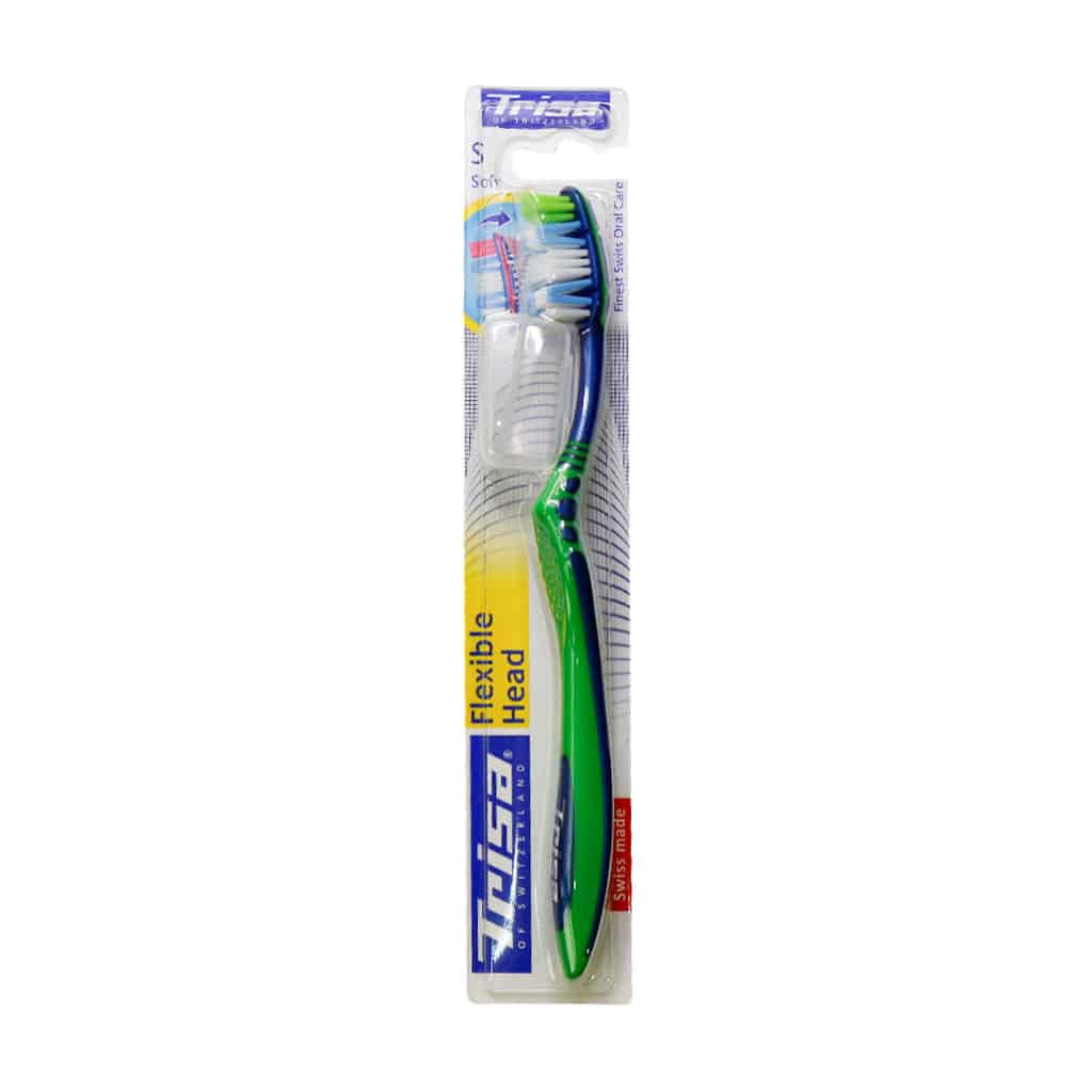 Trisa-Flexible-Head-Soft-Toothbrush-t مسواک فلکسیبل هد با برس نرم تریزا همراه با محافظ - Image 1