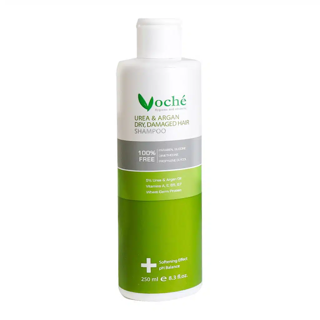 Voche-Urea-And-Argan-Dry-Damaged-Hair-Shampoo-250-ml.jpg شامپو حاوی اوره و روغن آرگان وچه مناسب موهای خشک و آسیب دیده 250 میلی لیتر - Image 1