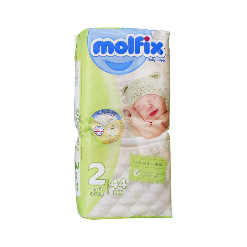 Molfix-Baby-Diaper-Number-2.-1 پوشک مولفیکس سایز ۲ مخصوص نوزادان 3 تا 6 کیلوگرم 44 عددی - Image 1