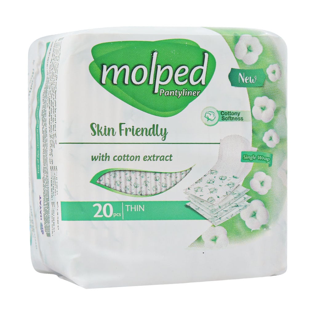 Molped-Daily-Thin-With-Cotton-Extract-20-Pantyliners-1 پد روزانه نازک مولپد همراه با عصاره پنبه 20 عدد - Image 1