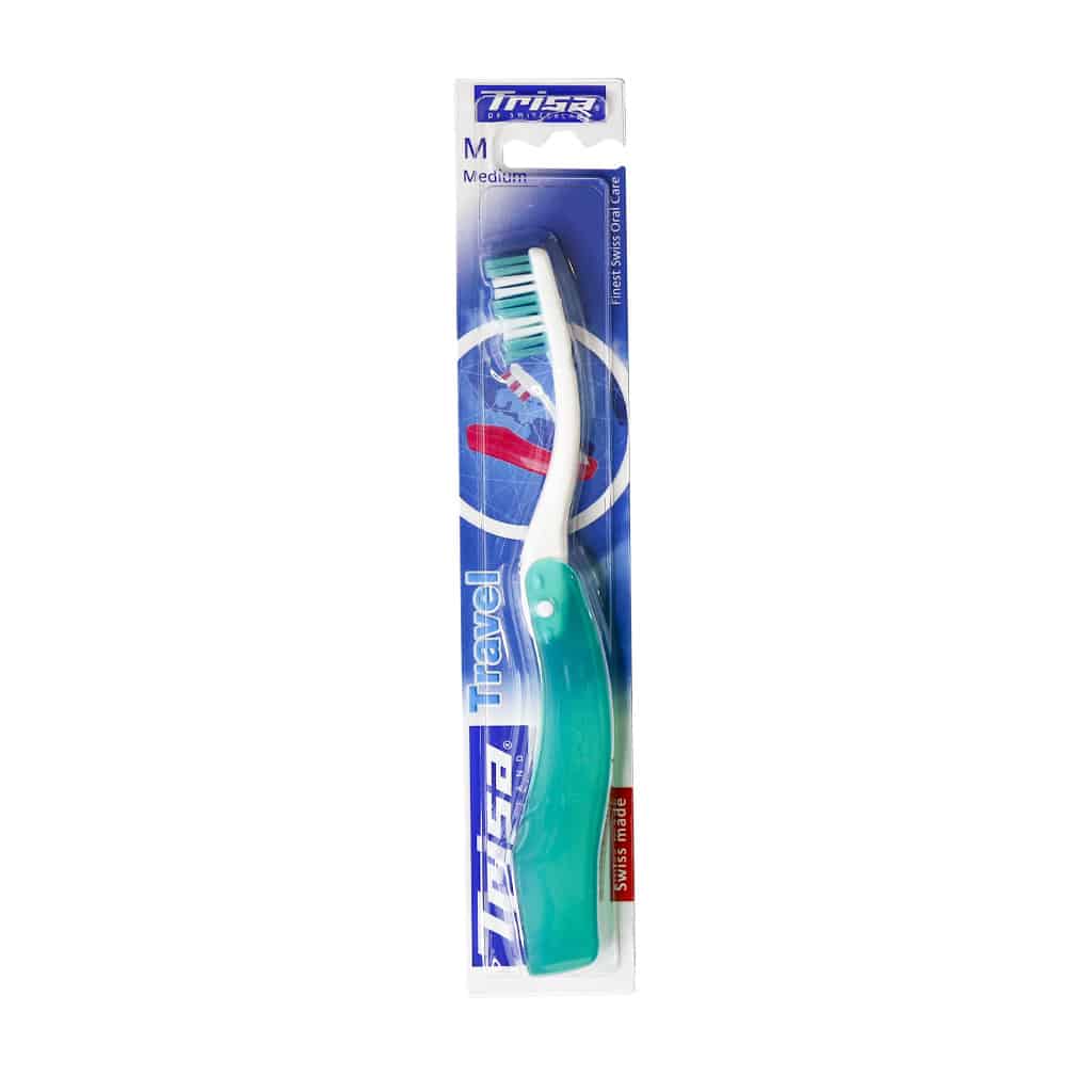 Trisa-Travel-Medium-Toothbrush-sabz مسواک تاشو تراول تریزا با برس متوسط - Image 1