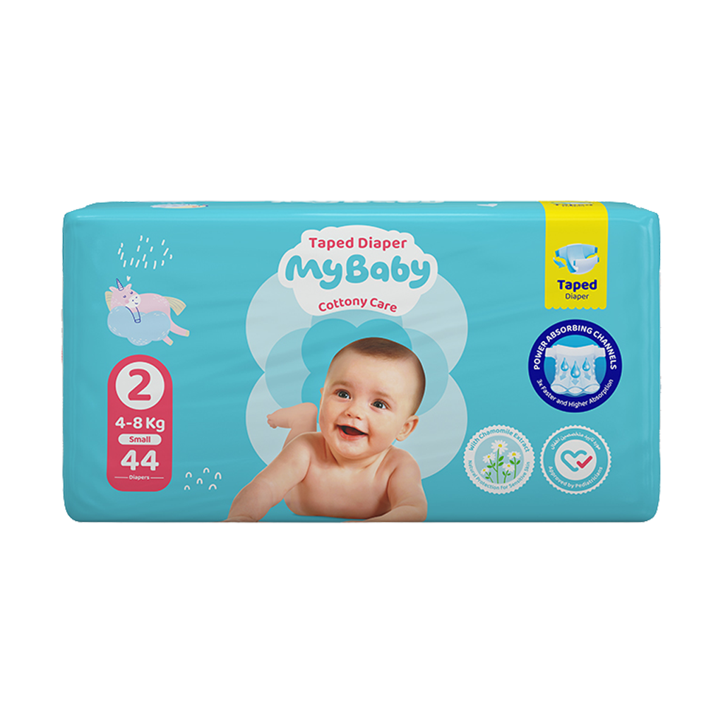 My-Baby-Size-2-Baby-Diaper-22-pcs پوشک سایز ۲ مای بیبی مناسب وزن 4 تا 8 کیلوگرم 44 عددی - Image 1