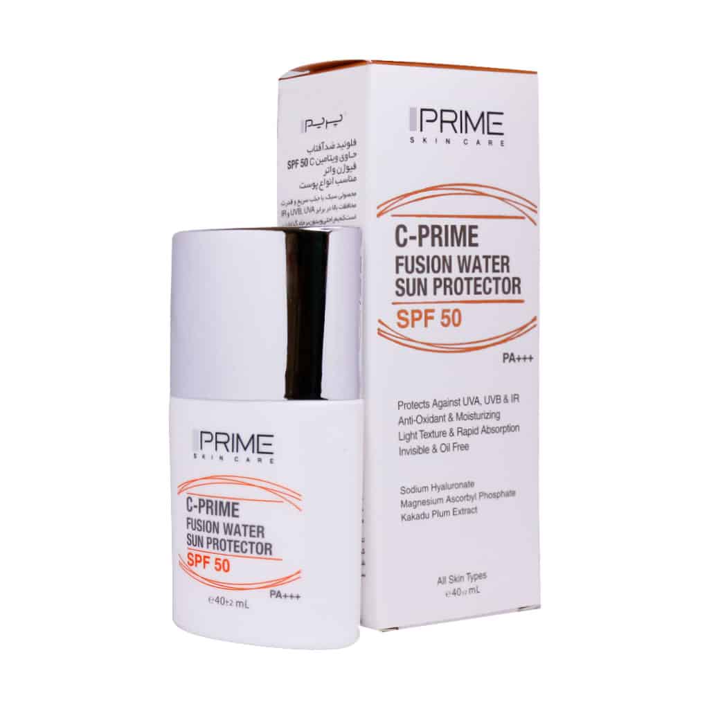 فلوئید ضد آفتاب SPF50 فیوژن واتر پریم فلوئید ضد آفتاب SPF50 فیوژن واتر پرایم حاوی ویتامین C حجم 40 میلی لیتر - Image 1